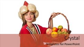  Presentation with wizard - Amazing theme having woman wizard in red clothing isolated on white backdrop and a red colored foreground