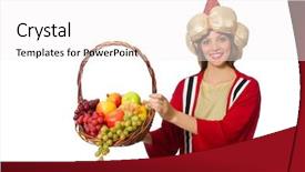  Presentation with wizard - Beautiful slides featuring woman wizard in red clothing isolated on white backdrop and a white colored foreground