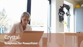  Presentation with aging - Beautiful slide set featuring woman working from home backdrop and a  colored foreground