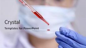  Presentation with blood test - Beautiful PPT layouts featuring woman working with blood sample backdrop and a lemonade colored foreground