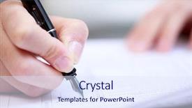  Presentation with legal document - Amazing presentation theme having woman working with documents backdrop and a  colored foreground