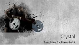  Presentation with barbell - Slides featuring woman-workout-with-disc-barbell background and a light gray colored foreground