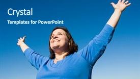  Presentation with freedom worship - Audience pleasing theme consisting of woman worship - beautiful plus sized model celebrating backdrop and a dark gray colored foreground