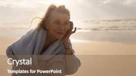  Presentation with sea shell - Presentation design consisting of woman wrapped in a shawl background and a violet colored foreground