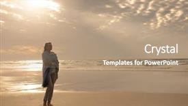  Presentation with honolulu senior on a beach - Amazing slide deck having woman wrapped in a shawl backdrop and a coral colored foreground