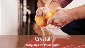  Presentation with water - Theme enhanced with woman wringing water background and a red colored foreground