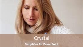  Presentation with writing pen - Cool new slide set with woman-writing-pen-in-notebook backdrop and a coral colored foreground