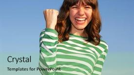  Presentation with teen girl tech - Beautiful presentation featuring woman yes - teen girl show gesture backdrop and a seafoam green colored foreground