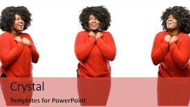  Presentation with power energy - Audience pleasing slide set consisting of woman yes - young beautiful african plus size backdrop and a  colored foreground
