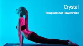  Presentation with yoga sutra - Cool new presentation theme with woman yoga exercices bhujangasana cobra backdrop and a  colored foreground