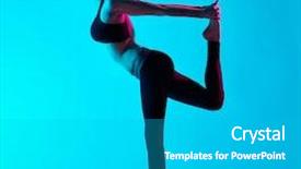  Presentation with yoga - Slides with woman-yoga-exercices-natarajasana-dancer background and a teal colored foreground