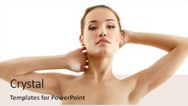  Presentation with cheerful - Colorful slides enhanced with woman young beautiful cheerful enjoying isolated on white background backdrop and a coral colored foreground