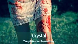  Presentation with walking dead - PPT theme having woman zombie walking dead outdoors background and a ocean colored foreground