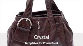  Presentation with leather bag - Colorful slides enhanced with womanish brown leather bag isolated backdrop and a  colored foreground