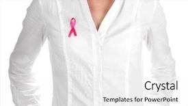  Presentation with pink and white roses country - Theme featuring womans diseases - woman with pink ribbon background and a  colored foreground