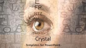  Presentation with alphabet - Beautiful PPT layouts featuring woman's eye and alphabet backdrop and a coral colored foreground