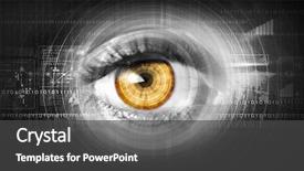  Presentation with cyber security eye - Slide set with woman's eye security background and a dark gray colored foreground