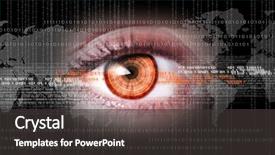  Presentation with cyber security eye - Audience pleasing slide deck consisting of woman's eye security backdrop and a dark gray colored foreground