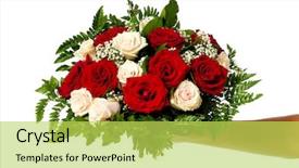  Presentation with hand holding flowers - Slides featuring womans hand is holding background and a yellow colored foreground