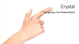  Presentation with press - Presentation theme having woman's hand press button background and a pink colored foreground