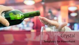  Presentation with alcoholism - Slides with womans-hand-rejecting-more-alcohol background and a red colored foreground