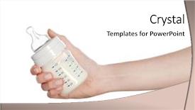  Presentation with baby bottle - Amazing slides having womans nipple - female hand holding a baby backdrop and a white colored foreground
