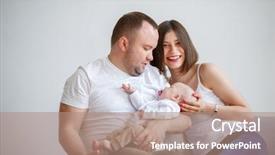  Presentation with married couple - Slide set with womans nipple - photo of young married couple background and a coral colored foreground