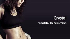  Presentation with fitness - PPT layouts consisting of womans nipple - toned female fitness body background and a  colored foreground