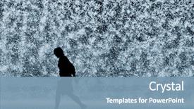  Presentation with waterfall woman - PPT theme featuring woman's silhouette over heavy background and a seafoam green colored foreground