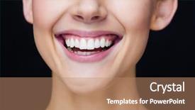  Presentation with smile focus - Slide deck featuring womans smile in a black background and a coral colored foreground