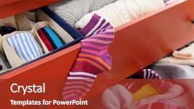  Presentation with open an account - Beautiful PPT layouts featuring clothes in open drawer backdrop and a tawny brown colored foreground