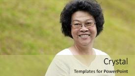  Presentation with senior asian - Amazing presentation design having elderly black women - 60's asian senior woman backdrop and a yellow colored foreground