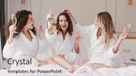  Presentation with three - PPT theme enhanced with women 20s celebrating bridal shower background and a lemonade colored foreground