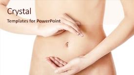  Presentation with women making - Presentation design enhanced with women abdomen with hands making background and a lemonade colored foreground