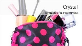  Presentation with beautician - PPT theme consisting of women accessories - beautician with makeup isolated background and a white colored foreground