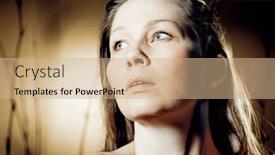  Presentation with land - Cool new PPT theme with women-alone-in-strange-land backdrop and a coral colored foreground