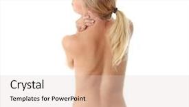  Presentation with neck anatomy - Colorful theme enhanced with women anatomy - back pain concept neck pain backdrop and a lemonade colored foreground