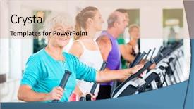  Presentation with women - Presentation design consisting of women and men on elliptical background and a coral colored foreground