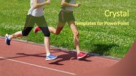  Presentation with endurance - PPT layouts with women athletes running background and a tawny brown colored foreground