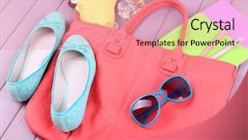  Presentation with bag - Beautiful presentation theme featuring women bag stuff on wooden backdrop and a coral colored foreground