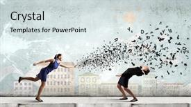  Presentation with people - Audience pleasing presentation consisting of women battle - two business people fighting backdrop and a  colored foreground