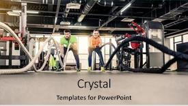  Presentation with battle - Beautiful presentation theme featuring women battle - woman and man training backdrop and a mint green colored foreground