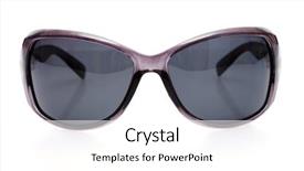  Presentation with black women - Slide set enhanced with women black sunglasses isolated on white background and a white colored foreground