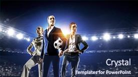  Presentation with business women - Presentation theme with women business league mixed media background and a  colored foreground