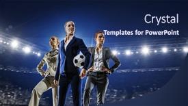  Presentation with business women - Cool new theme with women-business-league-mixed-media backdrop and a navy blue colored foreground