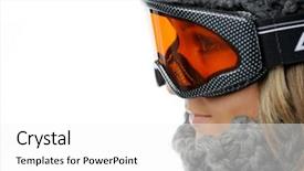  Presentation with clothing wooden clothes hanger object - Beautiful presentation featuring women cap - beautiful young woman with winter backdrop and a  colored foreground