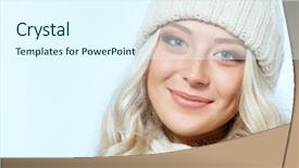  Presentation with beautiful reof christmas season - Amazing presentation theme having women cap - christmas girl young beautiful smiling backdrop and a sky blue colored foreground