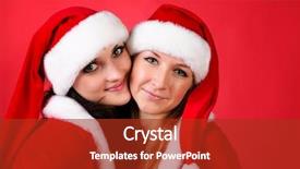 Presentation with christmass - Presentation theme having women cap - two girl friends in christmass background and a  colored foreground