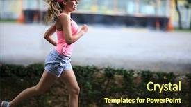  Presentation with girl running on the beach clouds - Theme having women cap - young girl running background and a  colored foreground
