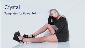  Presentation with floor inspection - Cool new slide deck with women career inspiration - pensive young woman sitting backdrop and a sky blue colored foreground